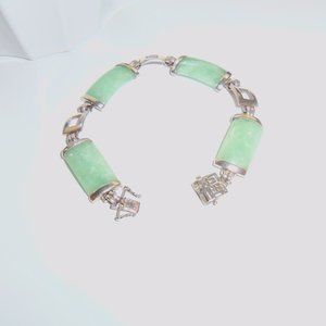 Jade 925 Sterling Silver Link Bracelet